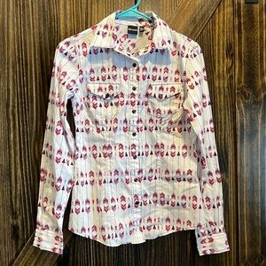 NEW Cruel girl western rodeo shirt long sleeve button down pearl snap sz small
